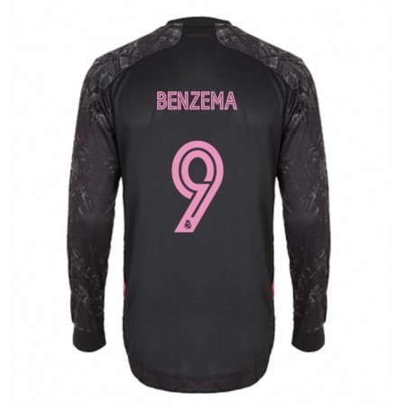 Billiga Fotbollströjor Real Madrid Karim Benzema 9 Tredje tröja 2020/21 Långärmad